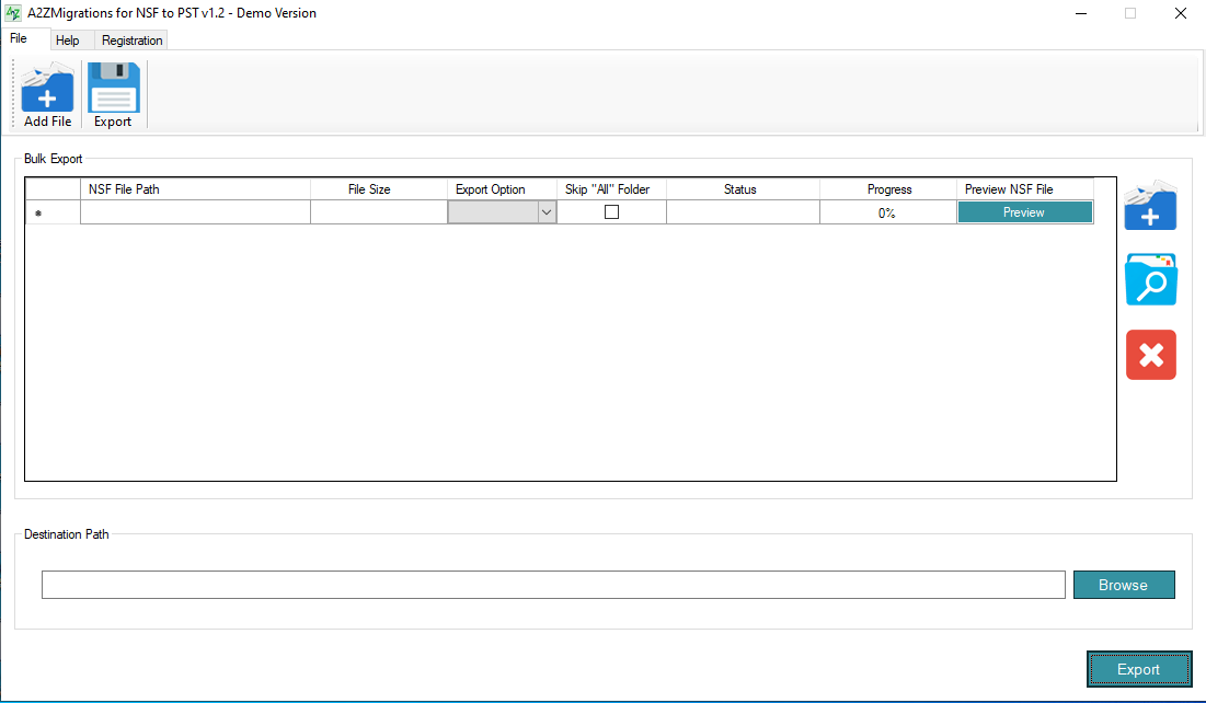 A2Z Migration for NSF to PST screenshot