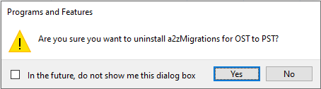 confirmation window