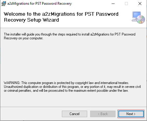 Welcome screen