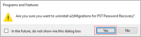 confirmation window