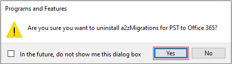 confirmation window