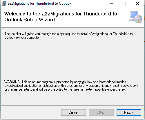 Welcome screen