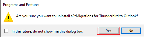 confirmation window
