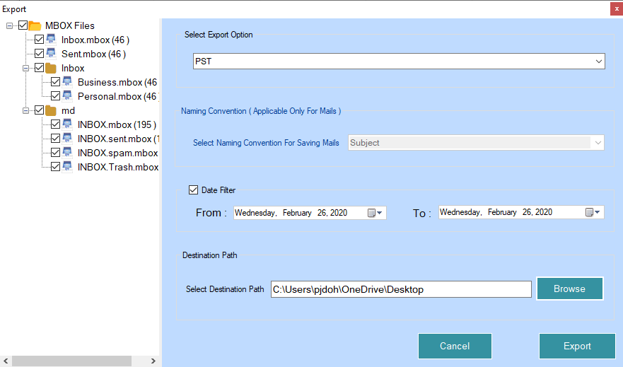 Step-3: select Export option