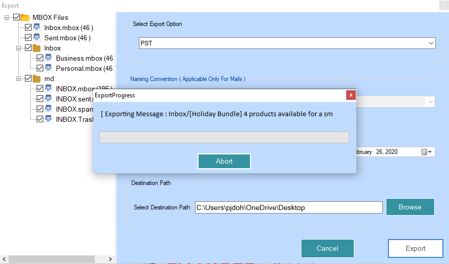 step-4: Export MBOX file